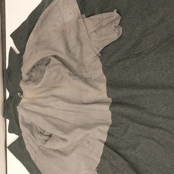 Vintage Swiss Military Wool Coat Bluish Gray Silver Cross Buttons Long Length - Picture 9 of 16